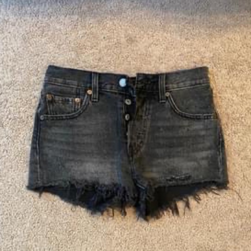 Levi’s women’s black denim shorts, size 24